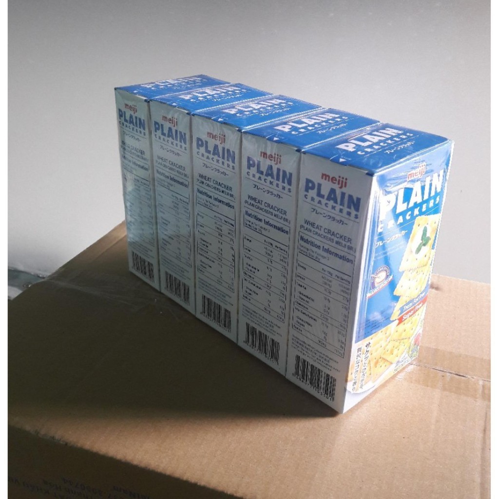 Combo 5 hộp Bánh quy giòn Plain Meiji cho người ăn kiêng 104g