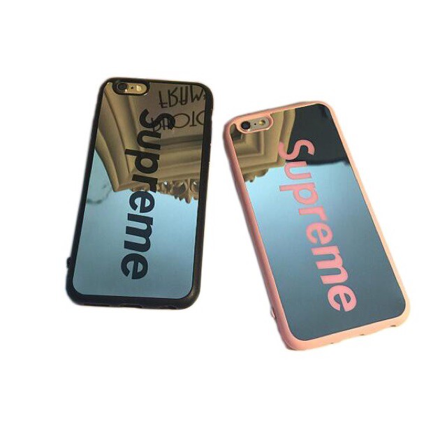 Ốp lưng điện thoại nhựa mềm mặt kính iPhone 5 /5s/SE/6/6S/7/8 7P 8P 6P 6SP có chữ Supreme