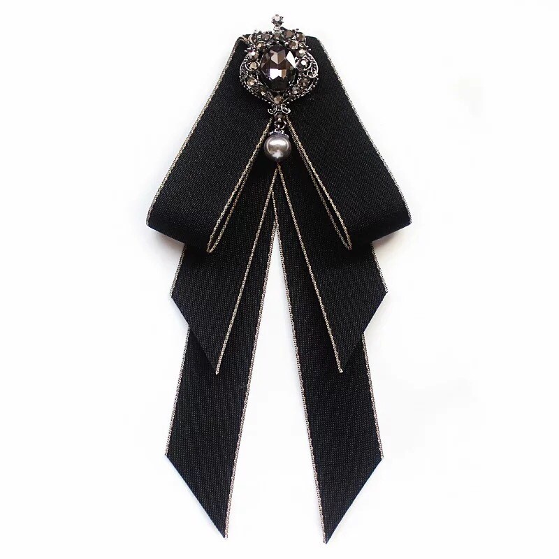 Nơ cài cổ áo váy - cài áo sơmi nữ đính đá cao cấp