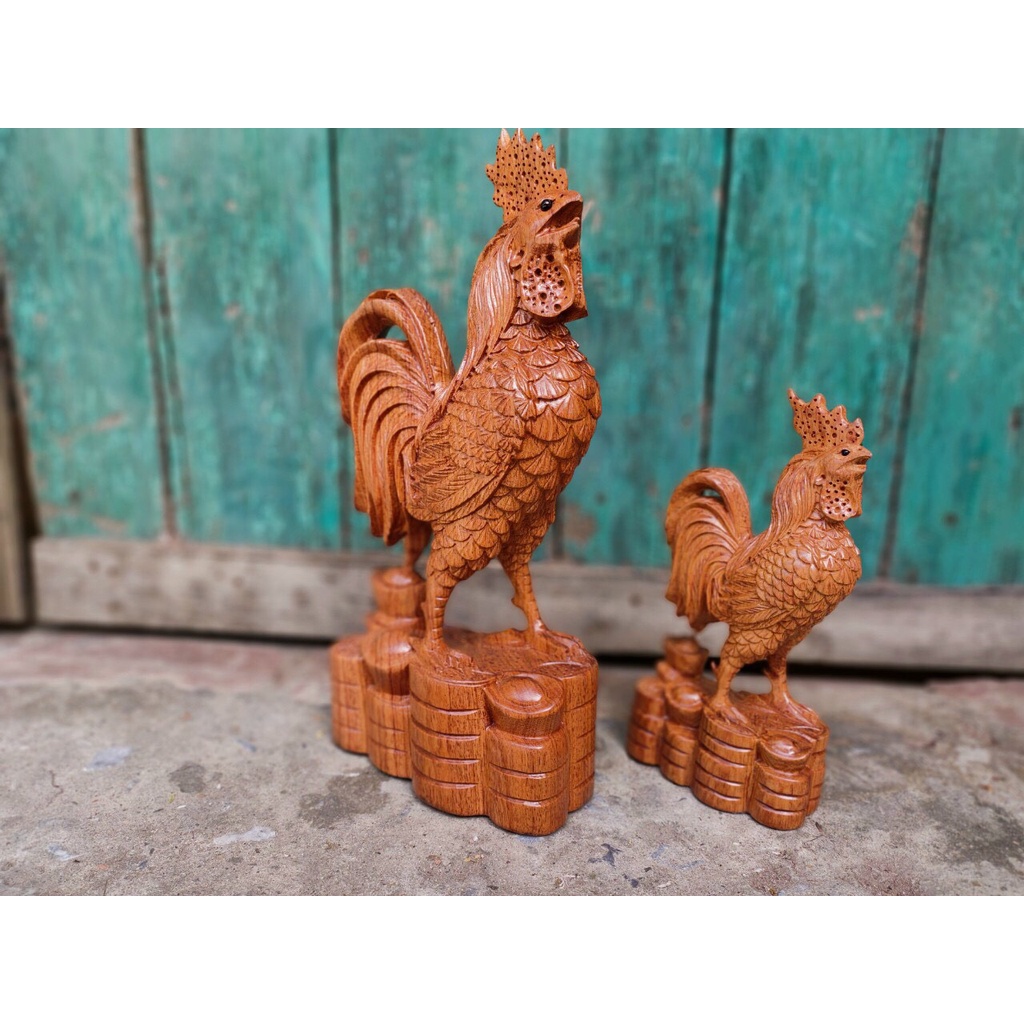 Tượng Gà Trống, Gỗ Hương Cao Cấp, Trang trí Nhà Cửa, Phòng làm Việc....
