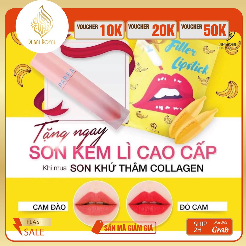 Combo Son chuối filler khử thâm môi và son kem lì màu hot trend