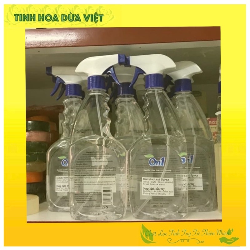 11 chai vòi xịt Dung dịch cồn 70 độ  ON1 650ML dạng xịt