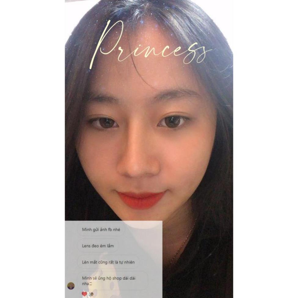 Kính áp tròng Hàn Quốc Princess Brown - Lens 1 tuần 14.0mm màu nâu choco độ cận 0-8 độ