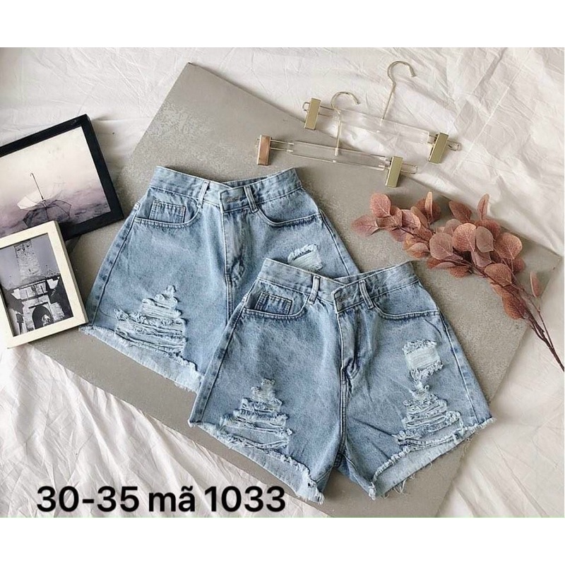 Quần Short Jean Nữ Bigsize Lưng Cao Rách Kiểu Form Chuẩn Đẹp Ms1033