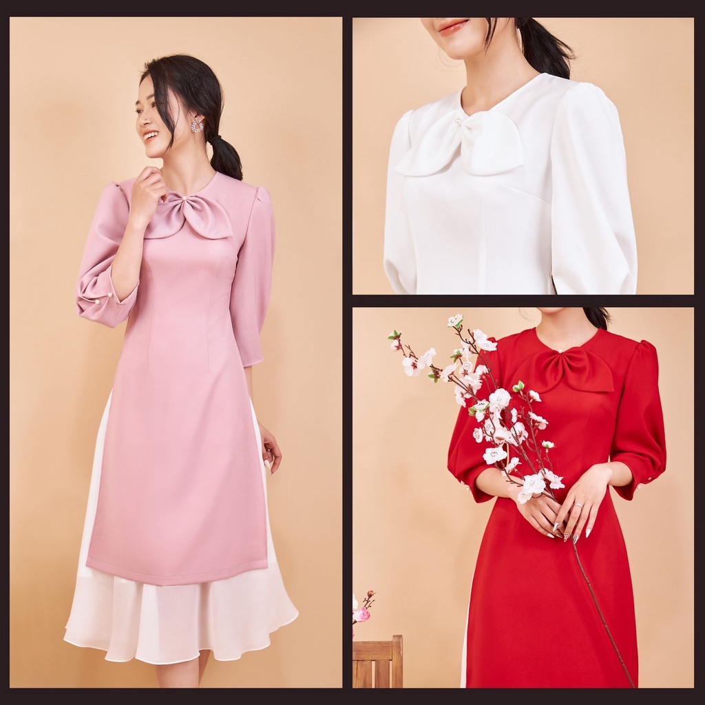Áo dài cách tân FOREVY kèm chân váy voan lụa SV007
