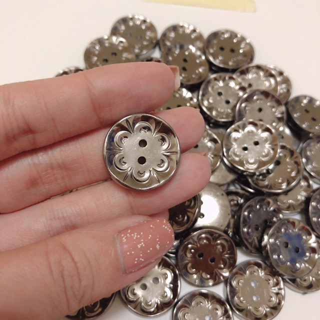 Combo 10 Nút áo,cúc áo,khuya áo tròn xi hình bông