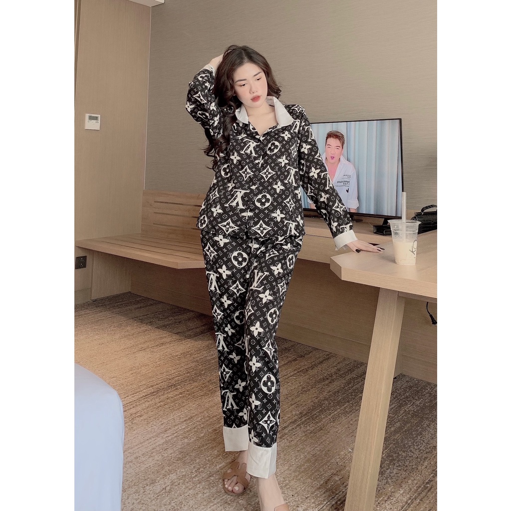 Set bộ Pijama vổ bẻ tay bồng họa tiết sang chảnh nhiều màu