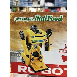 Xe biến hình robot NUTIFOOD - ôtô siêu nhân biến hình robo 2 trong 1 có đèn và nhạc