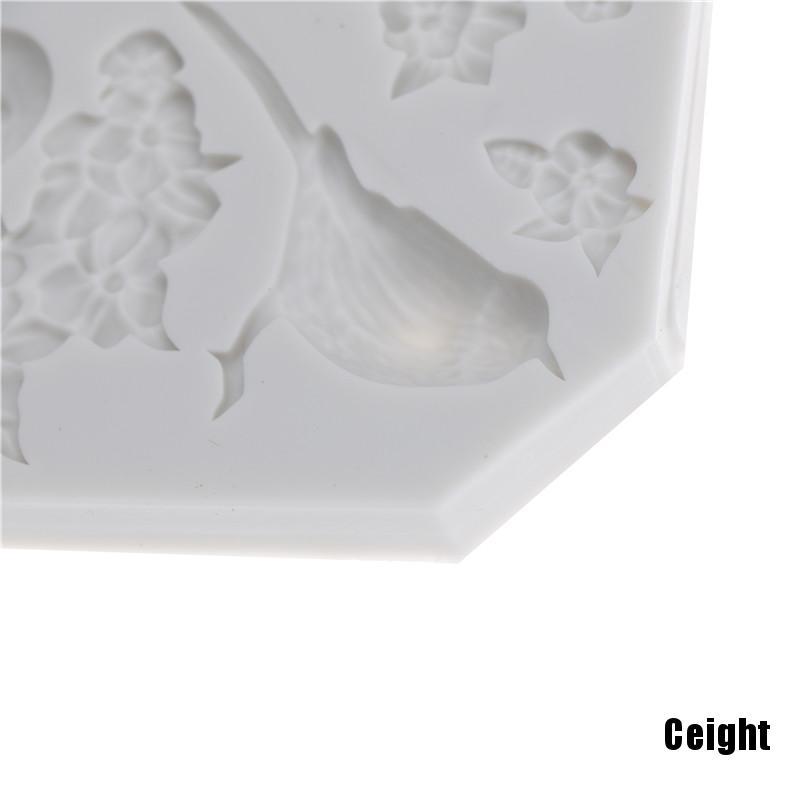 Khuôn silicone làm bánh hình chú chim và hoa đáng yêu