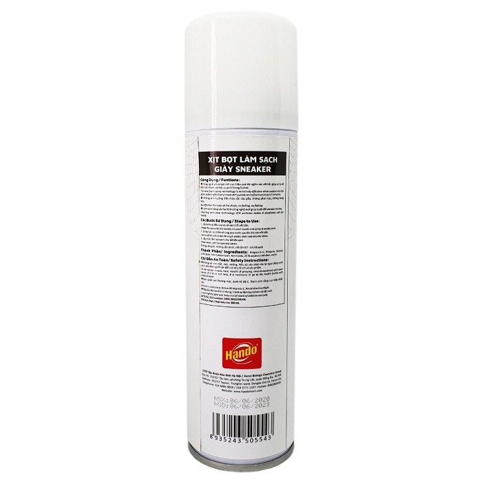 Chai xịt bọt vệ sinh làm sạch vết bẩn giày Sneaker Hando 300ml