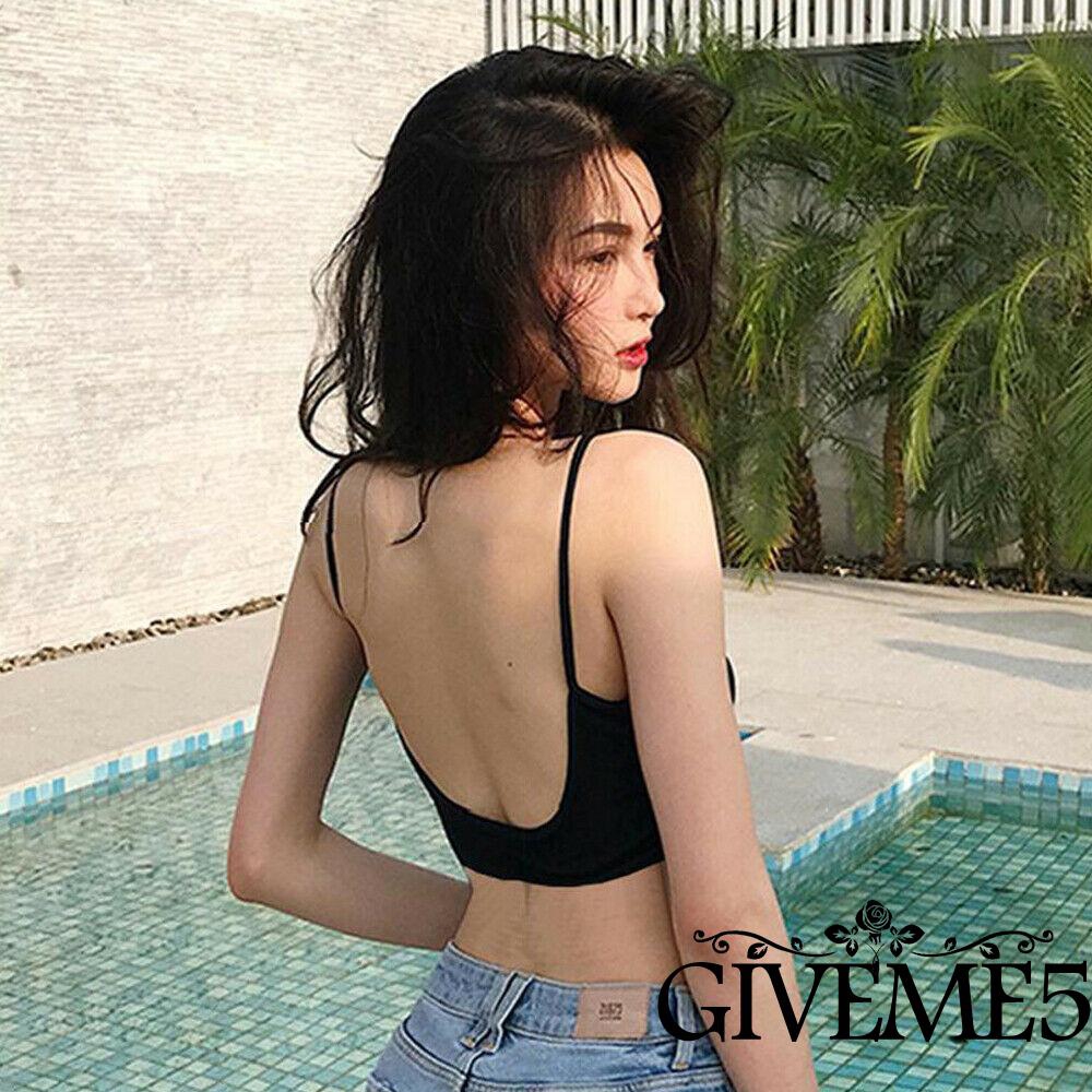 Áo ngực nữ cổ chữ V màu trơn quyến rũ thời trang