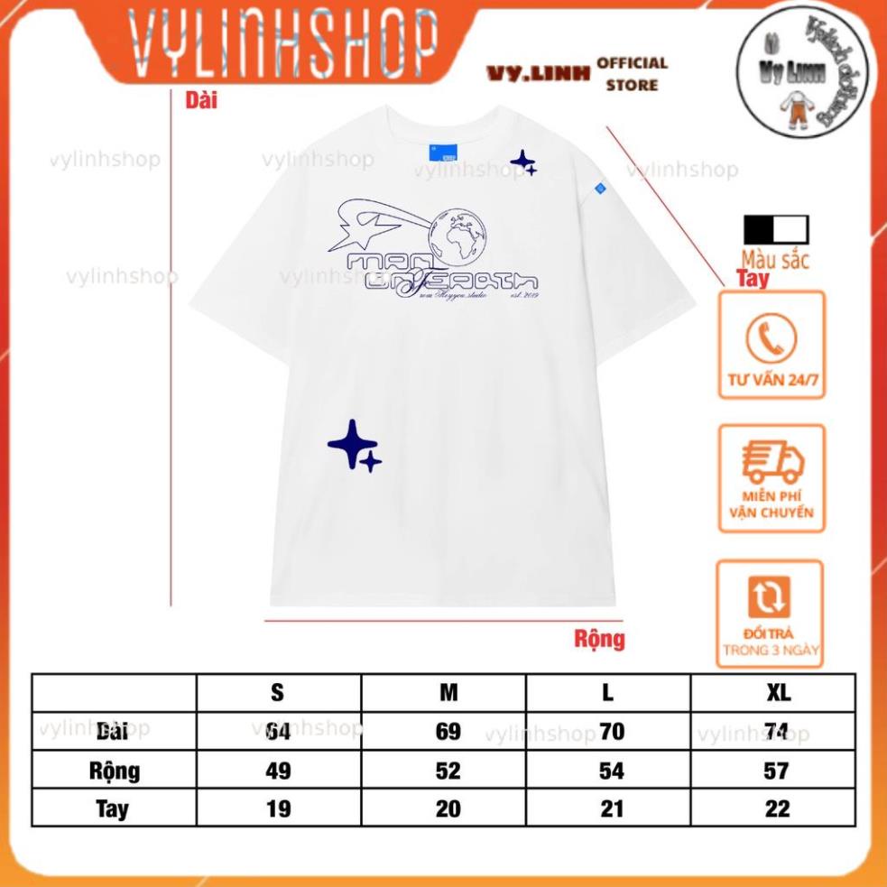 Áo Thun Nam VYLINHSHOP Cotton Mát in 5D Cao Cấp Áo thun MAN ON EARTH HEYYOU Form Rộng Unisex Đen,Trắng