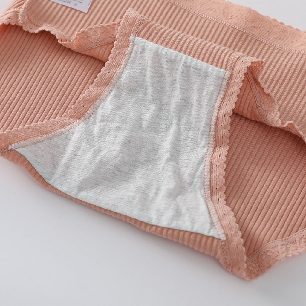 Quần lót nữ cotton viền ren sexy kháng khuẩn khử mùi đính nơ dễ thương và gợi cảm DEVARI b08