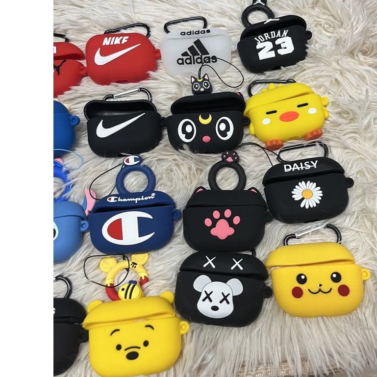 SIÊU CUTE Case Vỏ bọc tai nghe không dây nhiều hình cute silicon cho airpod PRO 1 / 2 / 3 pro kèm móc