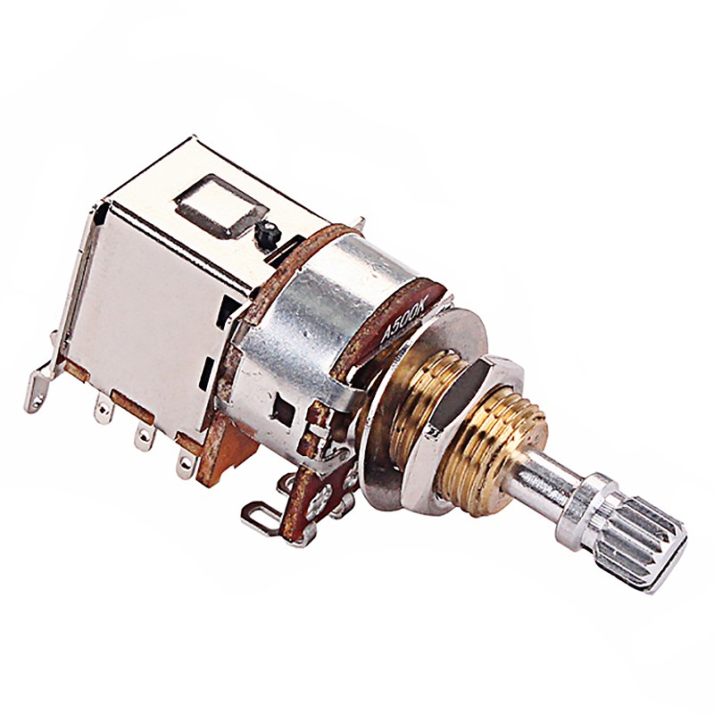 A500K Potentiometer Push Pull Switch Splined Dpdt Pot Shaft 25Mm Electric Tone Volume Guitar Parts &