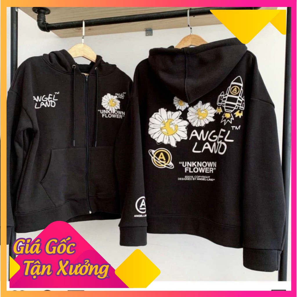 ÁO KHOÁC NỈ UNISEX DÂY KÉO ANGEL LAND