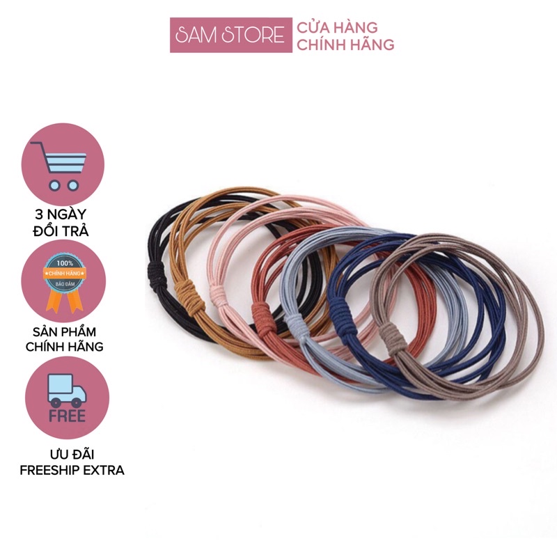 Dây buộc tóc, dây chun 4 sợi siêu dai nhiều màu, tiết kiệm cho các nàng tha hồ tạo kiểu tóc mỗi ngày