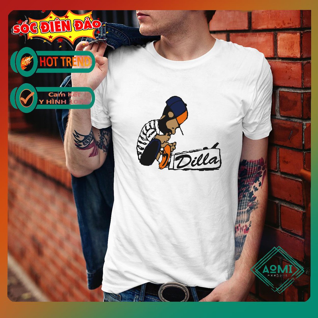 ÁO THUN TAY LỠ THỜI TRANG Normal White dilla PHONG CÁCH HÀN QUỐC AOMI