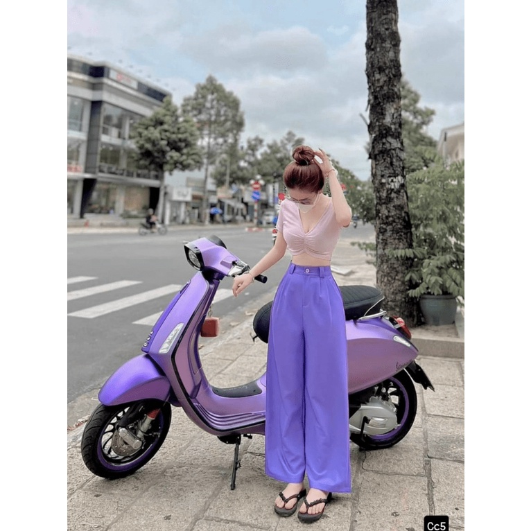 Mẫu HOT Sét Áo Thun Gân+Quần Cotton Lạnh Khóa Giả, Lưng Thun, Có Đỉa Siêu Hack Dáng UP