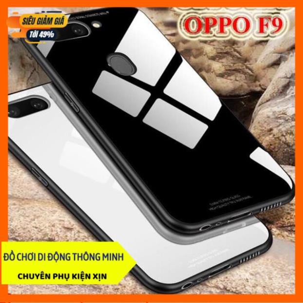 [HÀNG CHẤT] Ốp lưng kính viền dẻo OPPO F9 tráng gương siêu sang - Tặng kính cường lực