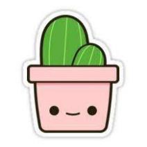 stiker dán tường hình xương rồng cute