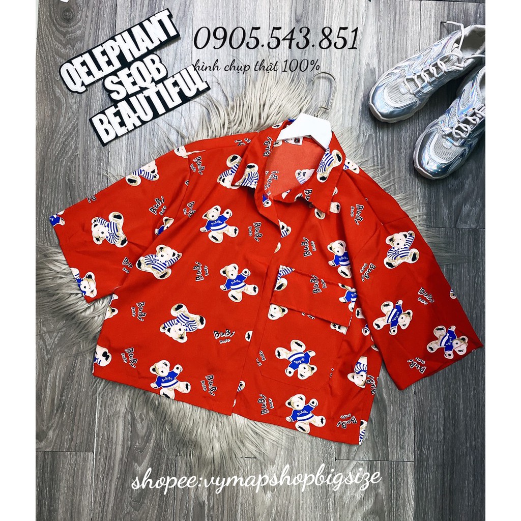 áo sơ mi croptop ulzzang tay lỡ bigsize ( đủ size 50-100kg)