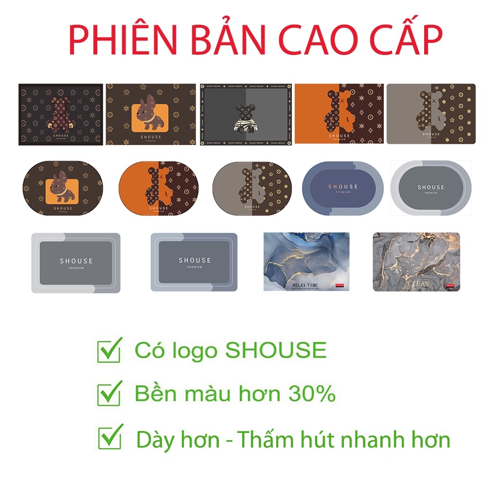 Thảm Chùi Chân lau Silicon vân đá SHOUSE