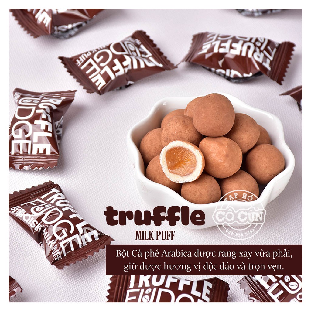 KẸO TRUFFLE QISHI - Kẹo mềm thạc jelly - hộp 80g, 2 vị trà xanh và cà phê