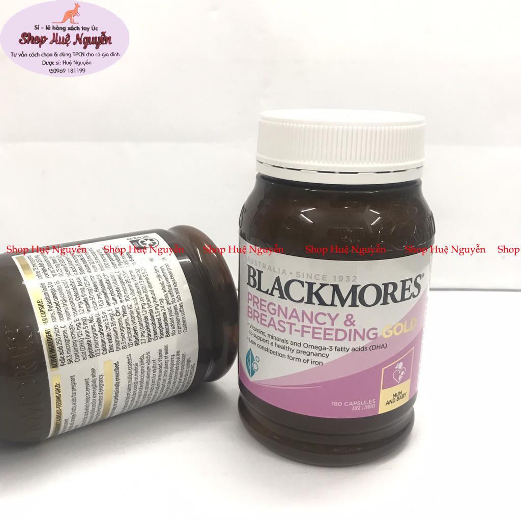 Vitamin tổng hợp cho Bà Bầu Blackmores Pregnancy &amp; Breast Feeding Gold 180 Viên mẫu mới Úc