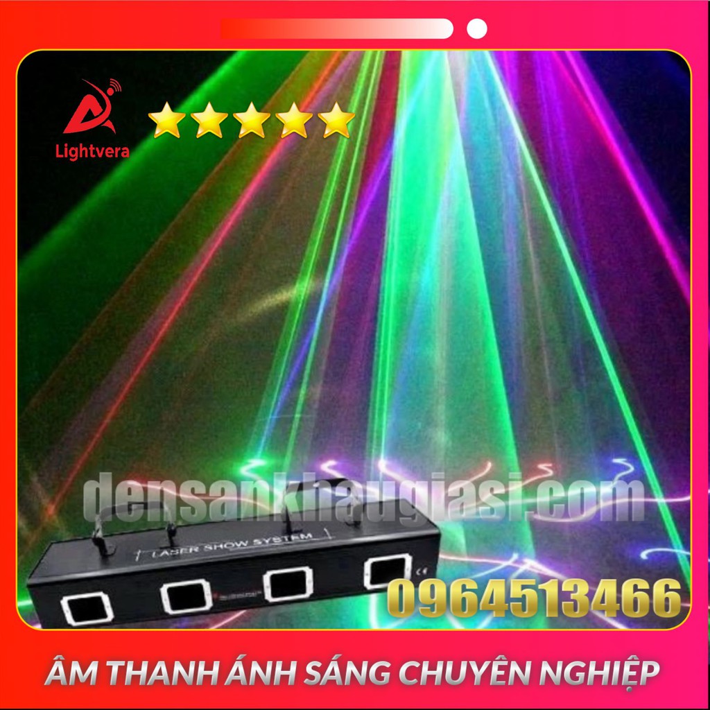 Đèn Laser Quét Tia 4 Cửa 7 Màu Dành Cho Phòng Bay Phòng Karaoke Đèn Sân Khấu Lightvera
