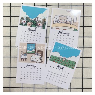 Combo 12 tấm lịch 2021 in ảnh theo yêu cầu size 9x13 cm