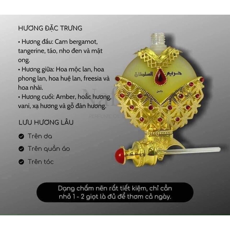 [Chính Hãng Loại 1] Tinh Dầu Dubai Công chúa Vàng , Nữ Hoàng Đỏ, nội địa | Thế Giới Skin Care