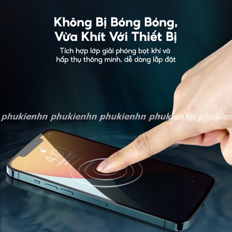 Kính Cường Lực Wiwu Iprivacy Chống nhìn trộm bảo vệ màng loa cho  IPhone 15 /15 ProMax, 14 Promax ,13 Promax ,12 Promax