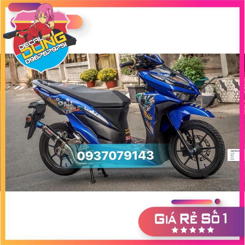 Tem xe  honda Vario con thỏ dán xe xanh