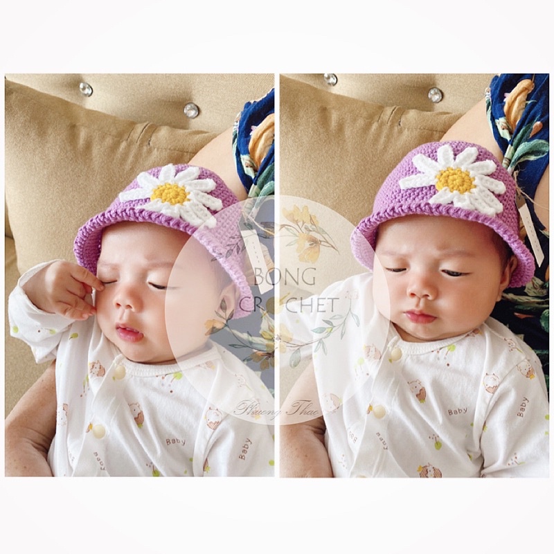 Mũ len hoa 🌼🌼 xinh cho bé iu [crochet]