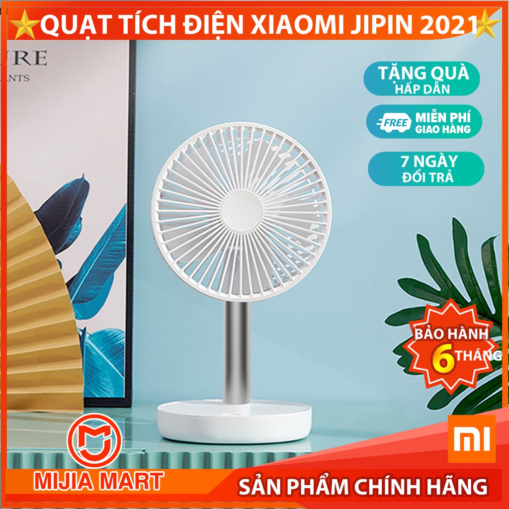 ✅[2021] Quạt tích điện, để bàn XIAOMI JIPIN, 4 chế độ gió, 7 cánh quạt, dung lượng 4000 mah thời gian dùng tới 12H