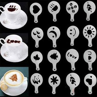 Bộ 16 khuôn rắc bột ca cao trang trí cà phê/ bánh tiện dụng