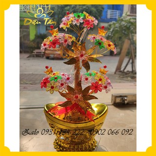 Cây tài lộc có đèn đồ phong thuỷ trang trí nhà cửa cầu an khang thịnh vượng trang trí ban thờ