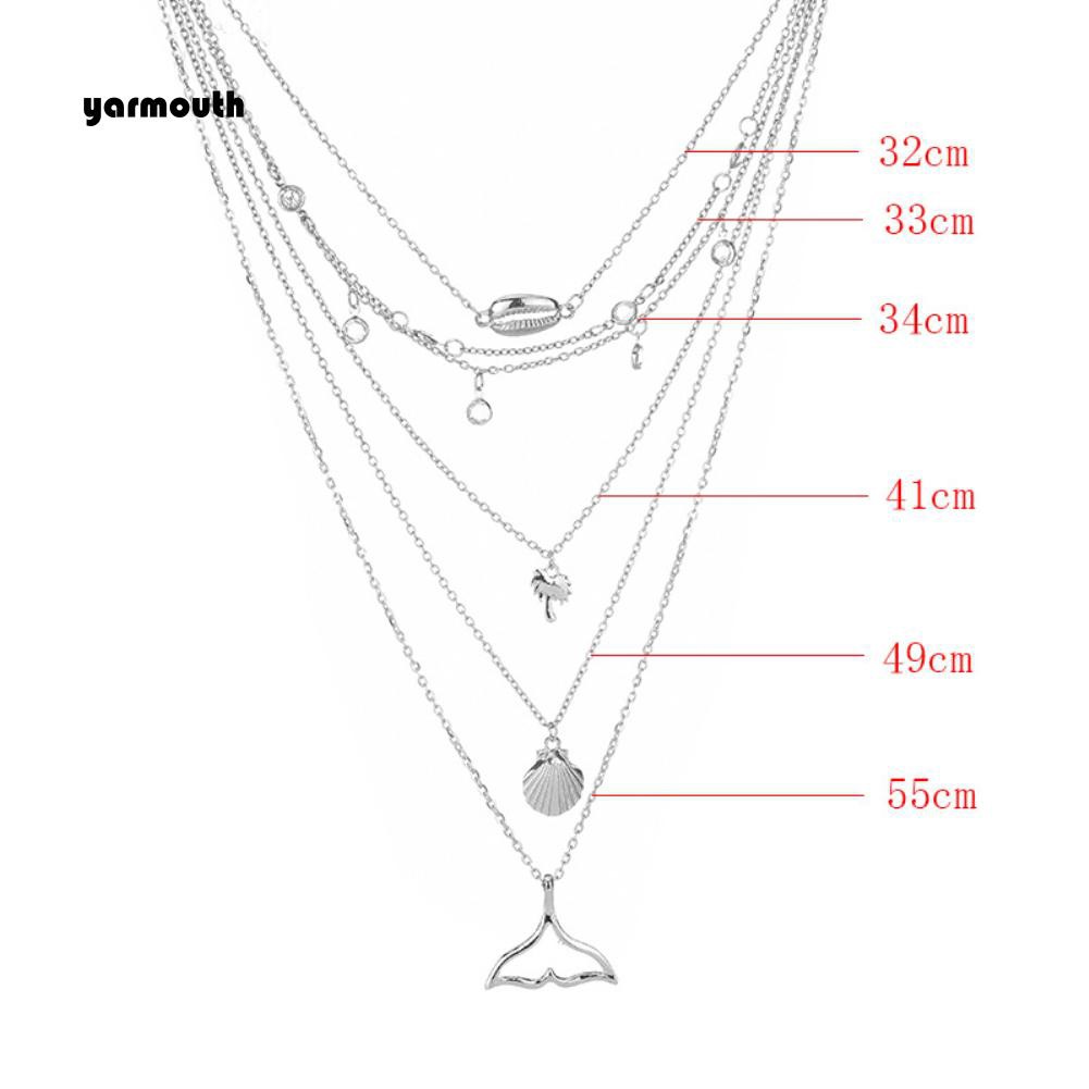 Vòng cổ NhiềU TầNg HìNh Vỏ Sò Cho Nữ