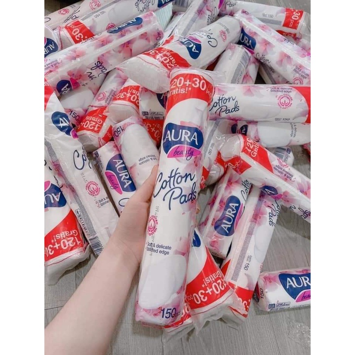 Bổng tẩy trang AURA 150 miếng