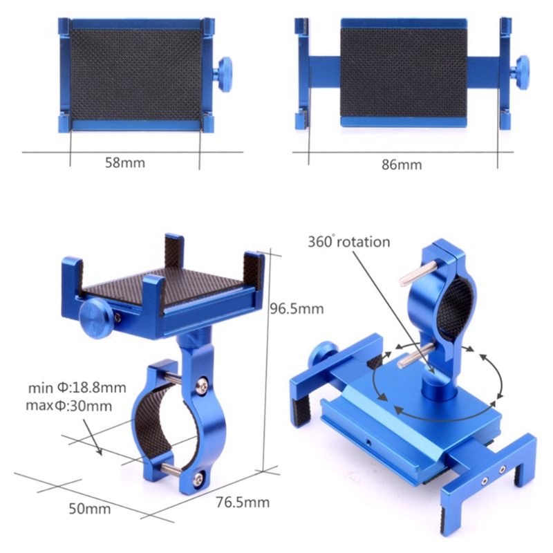 Giá Đỡ Điện Thoại Bằng Hợp Kim Nhôm Gắn Tay Lái Xe Máy / Xe Đạp Tiện Dụng