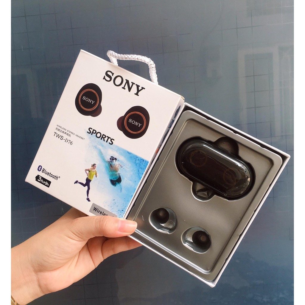 Tai nghe bluetooth không dây Sony D76 cao cấp 2020 Tự động kết nối - Chống ồn - Tai nghe thể thao kèm cốc sạc 500mAh | BigBuy360 - bigbuy360.vn