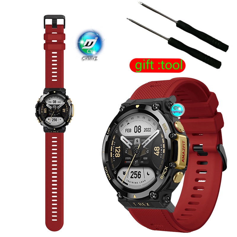 Dây Đeo Thay Thế Chất Liệu Silicon Màu Trơn Cho amazfit t rex 2 t rex2 t rex 2