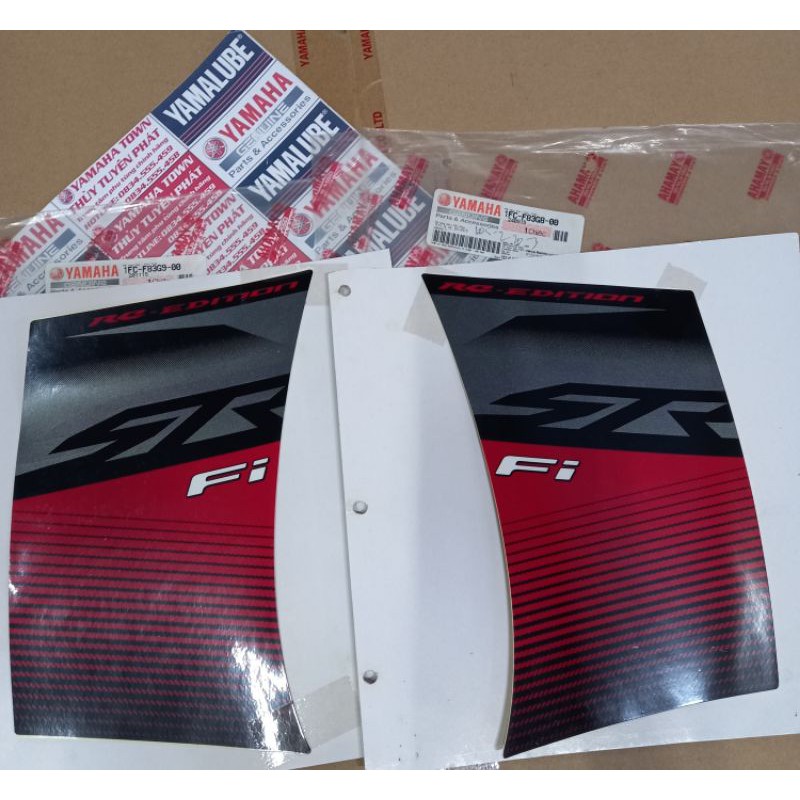 2 Tem xe đỏ 0121 SIRIUS FI chính hãng yamaha 1FCF83G80000 1FCF83G90000
