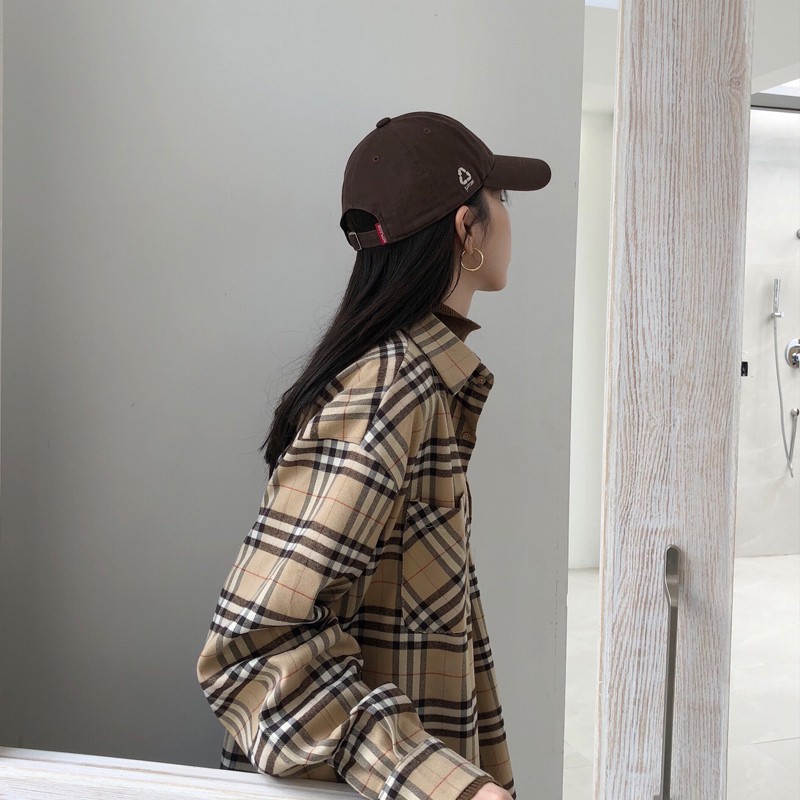 Áo Sơ Mi nữ Khoác Ngoài Tay Dài Dáng Rộng Kẻ Ca-Rô Trẻ Trung Phong Cách Retro Hàn Quốc | BigBuy360 - bigbuy360.vn