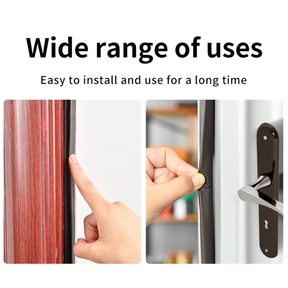 HS Home Door Window Soundproof Weather Stripping Sealing Strip Windproof Self-adhesive Anti Collision Pu Foam Draught Excluder/Multicolor