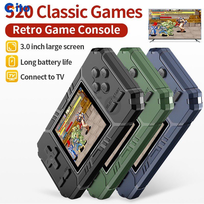 Máy Chơi Game Cầm Tay 8-Bit 3.0 Inch Màn Trò Chơi Người Chơi Xây Dựng-Năm 520 Trò Chơi Portabl