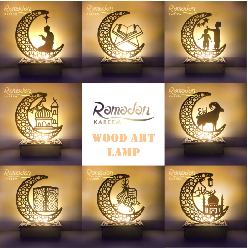 (ORGM) Giá Đỡ Trưng Bày Đèn X Eid Al-Fitrx Bằng Gỗ Cắt Laser Đẹp Mắt DIY Ramadan Eid Mubarak