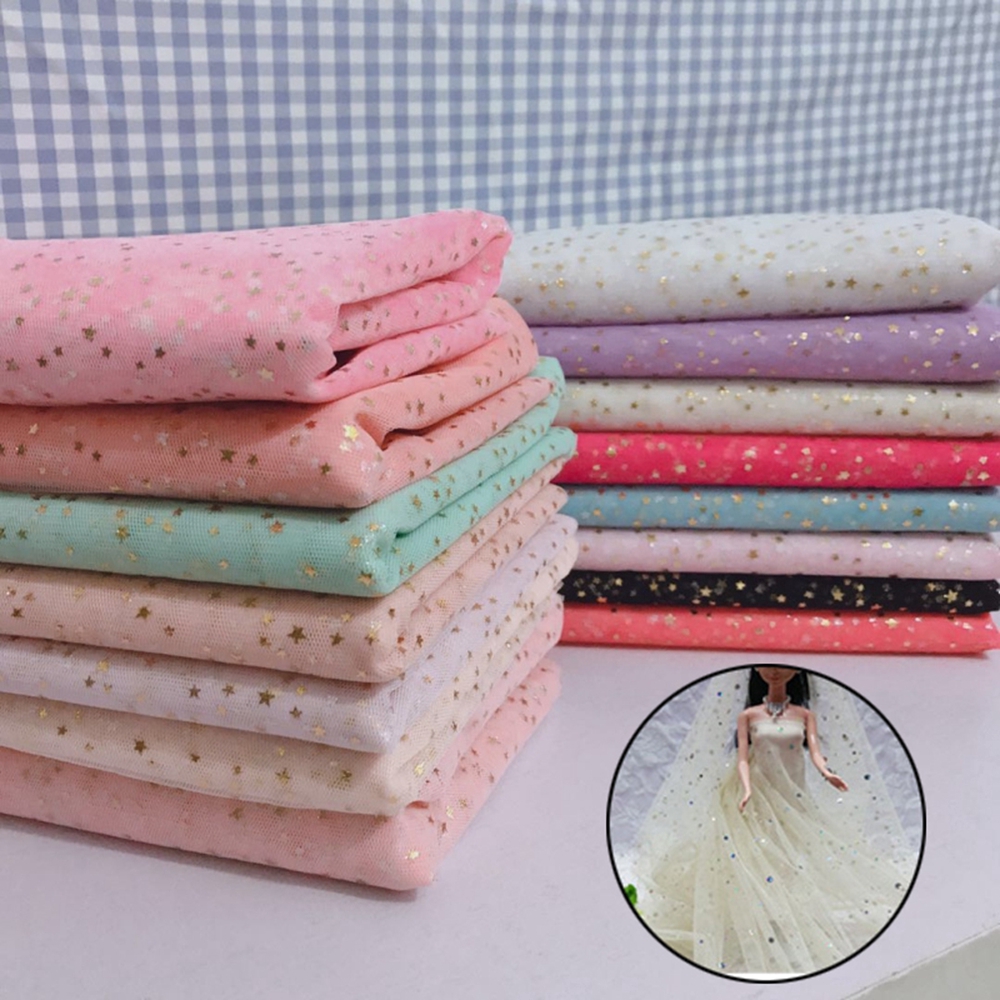 Tấm Vải Lưới Hình Ngôi Sao Lấp Lánh Kích Thước L1 50cmx150cm 13 Màu Sắc Xinh Xắn Dùng Để Trang Trí Nhà Búp Bê