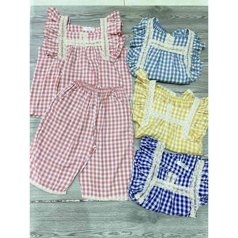 Bộ ngủ đũi cộc tay kẻ caro | BigBuy360 - bigbuy360.vn